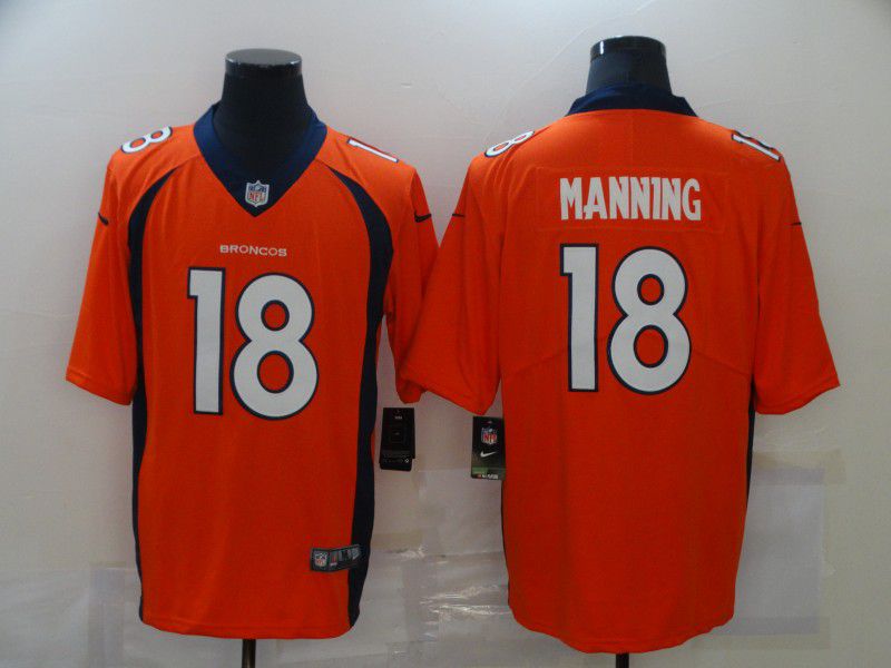 Men Denver Broncos 18 Manning Orange Nike Limited Vapor Untouchable NFL Jerseys